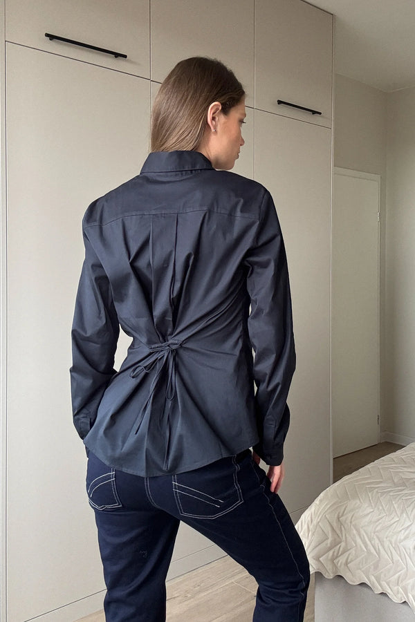 Essential katoenen zwangerschaps- en voedingsshirt - navy