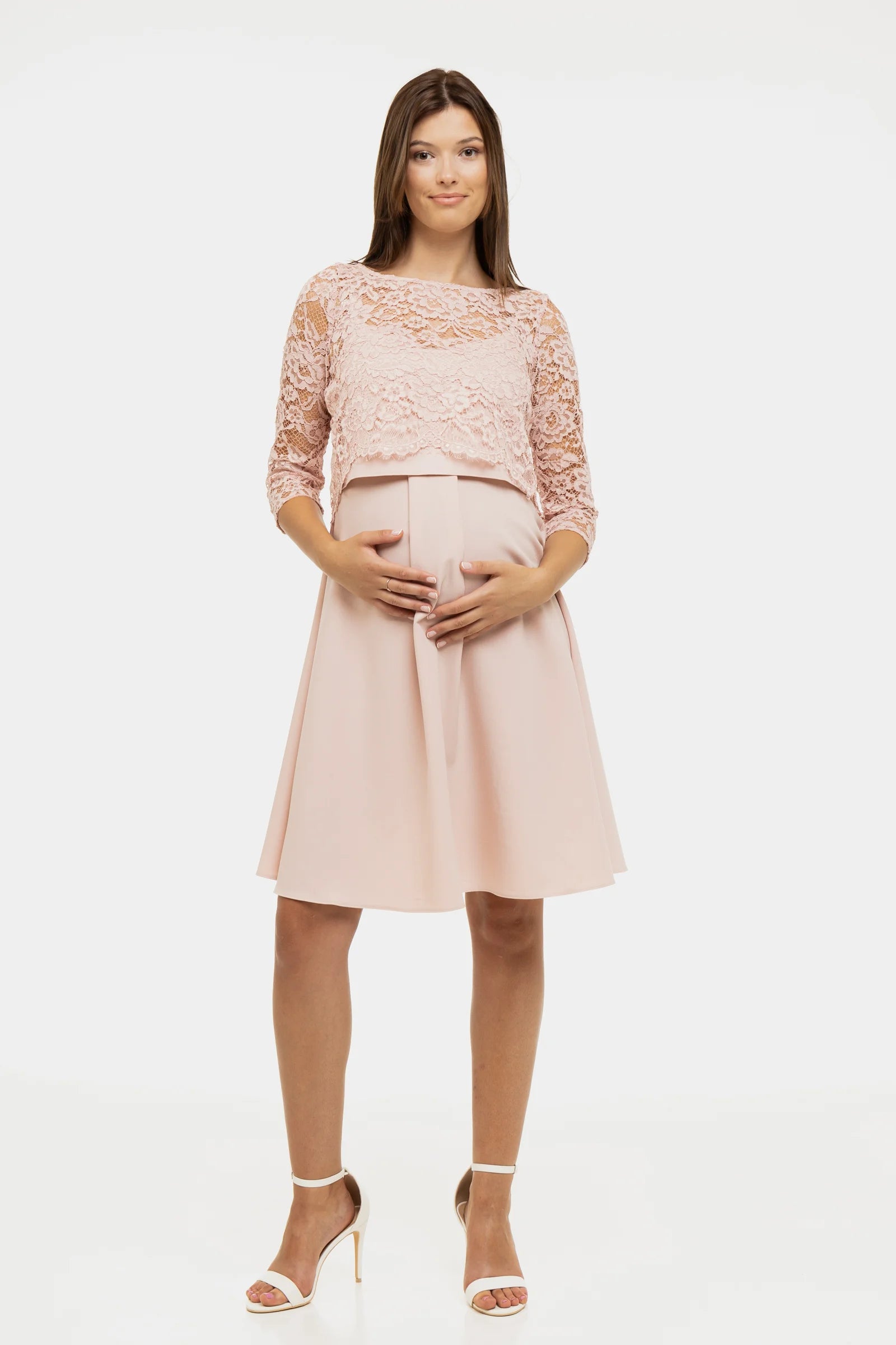 Avondjurk zwangerschaps en voedingsjurk met kant Mama To Be