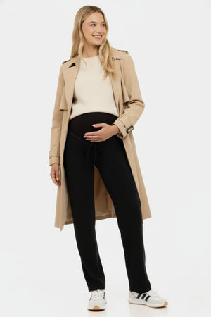 Travel zwangerschapsbroek met organisch katoen - zwart-full body photo