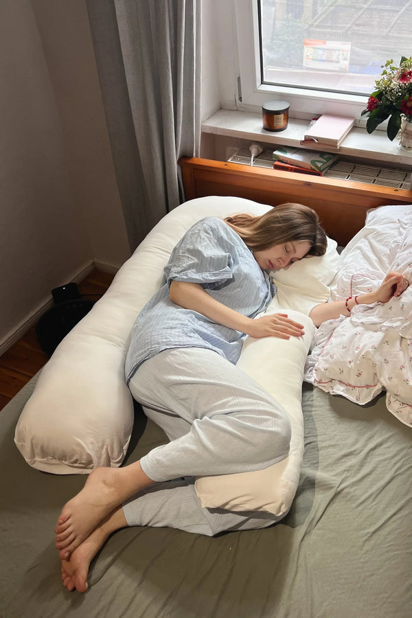 MamaToBe® Katoenen zwangerschapskussen 3-in-1 met voedingsfunctie - ecru