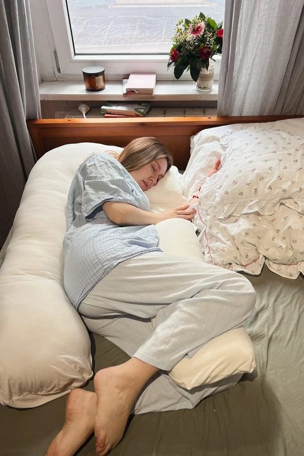 MamaToBe® Katoenen zwangerschapskussen 3-in-1 met voedingsfunctie - ecru