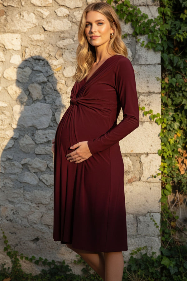 Zwangerschapsjurk met knoopdetail 