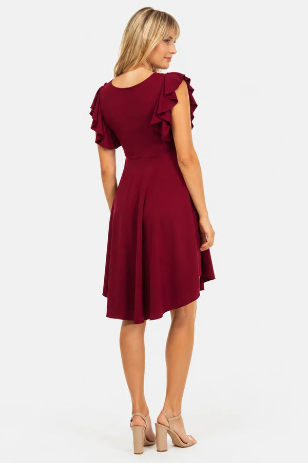 Luchtige 2-in-1 zwangerschaps- en voedingsjurk - bordeaux