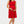 Elegante zwangerschapsjurk met geplooide band - rood