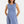Elegante zwangerschapsjurk met geplooide band - blauw