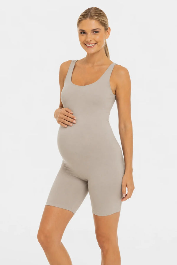 Kort shaping zwangerschapsbodysuit - licht taupe | 100% squatproof