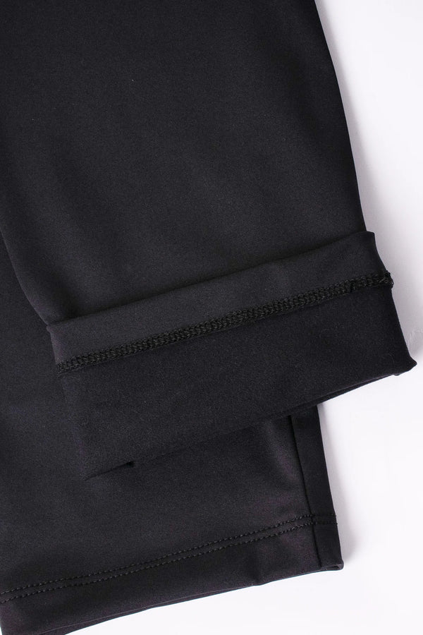 Zwangerschapslegging van jersey met geborstelde binnenzijde - zwart