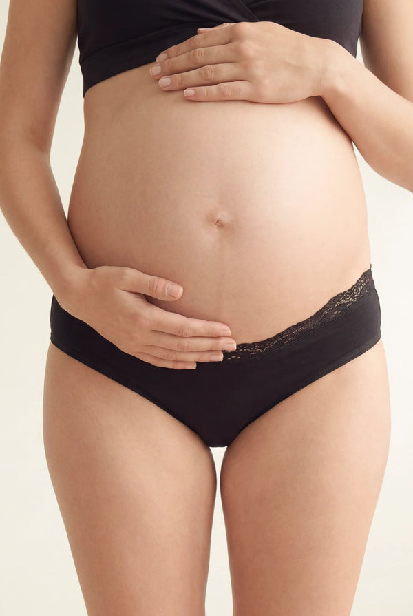 Zwangerschapsstring van katoen met kant