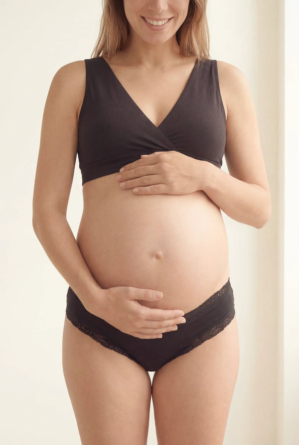 Zwangerschapsstring van katoen met kant