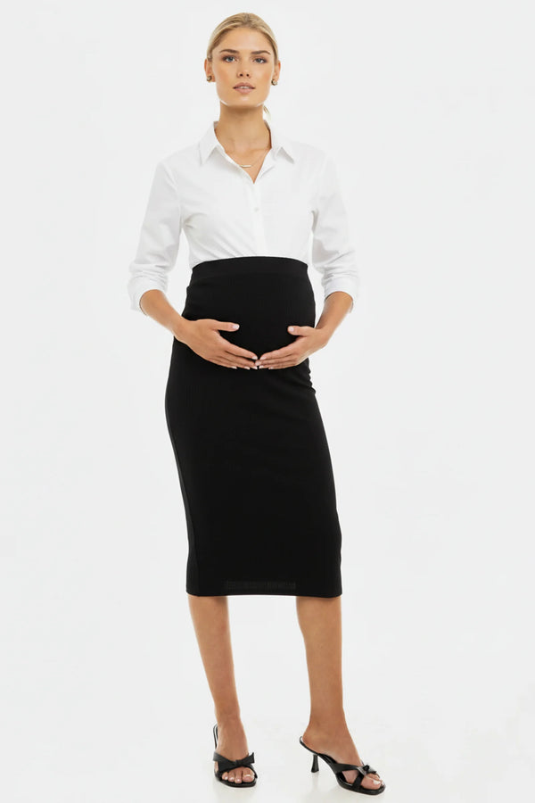 Essential katoenen zwangerschaps- en voedingsshirt – wit