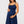 Elegante zwangerschapsjurk met smalle bandjes - blauw