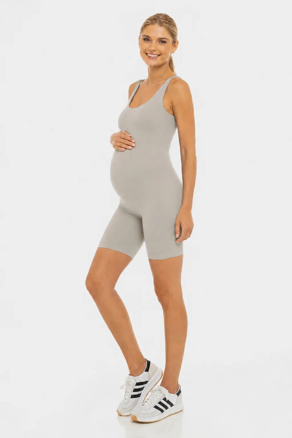 Kort shaping zwangerschapsbodysuit - licht taupe | 100% squatproof