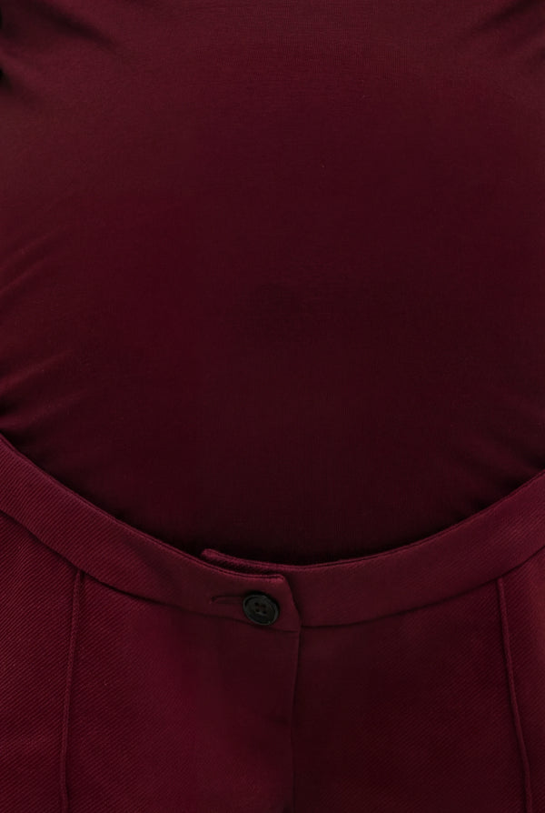Signature Getailleerde Zwangerschapspantalon - bordeauxrood