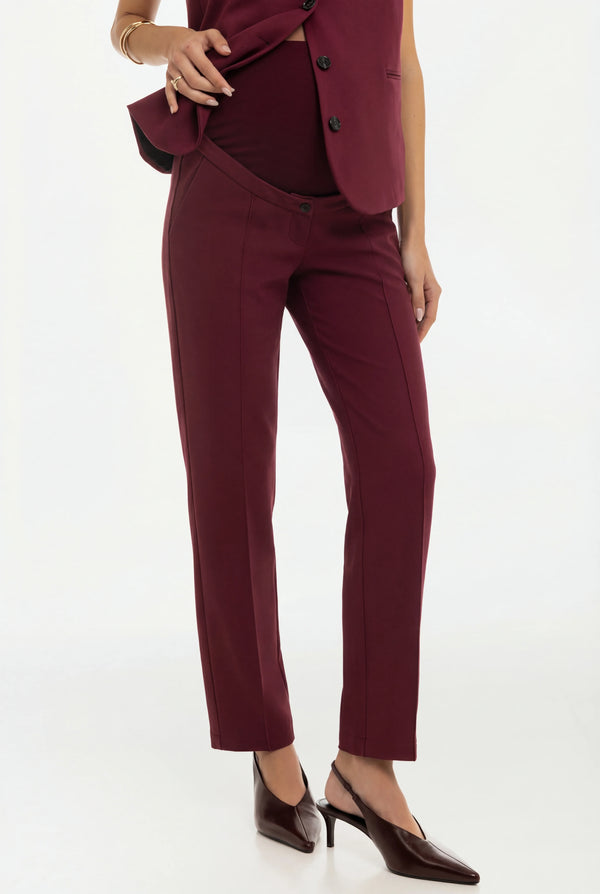 Signature Getailleerde Zwangerschapspantalon - bordeauxrood