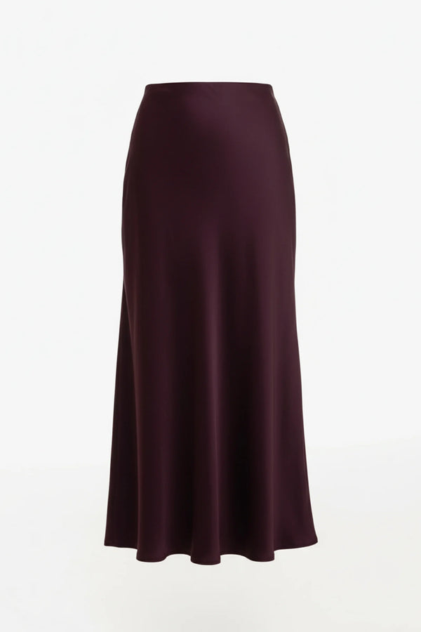 Satijnen zwangerschapsrok – burgundy
