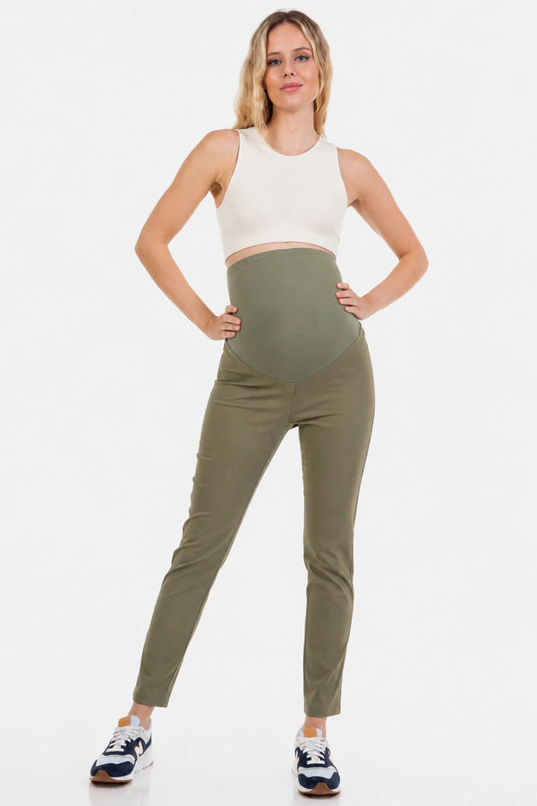 Elastische zwangerschapsbroek - khaki