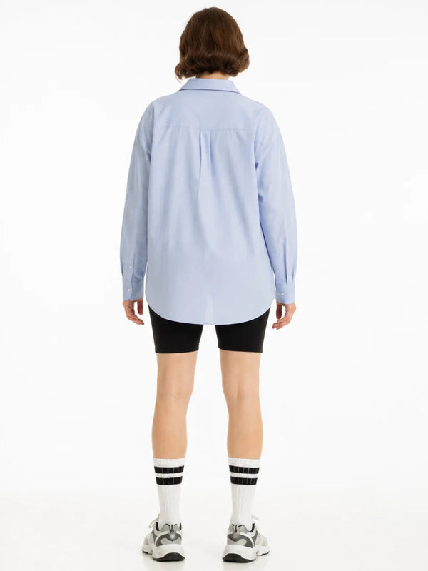 Oversized gestreept katoenen zwangerschaps- en voedingsshirt