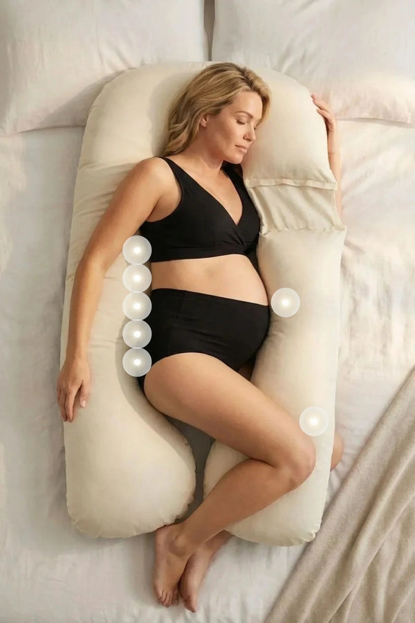 MamaToBe® Katoenen zwangerschapskussen 3-in-1 met voedingsfunctie - ecru
