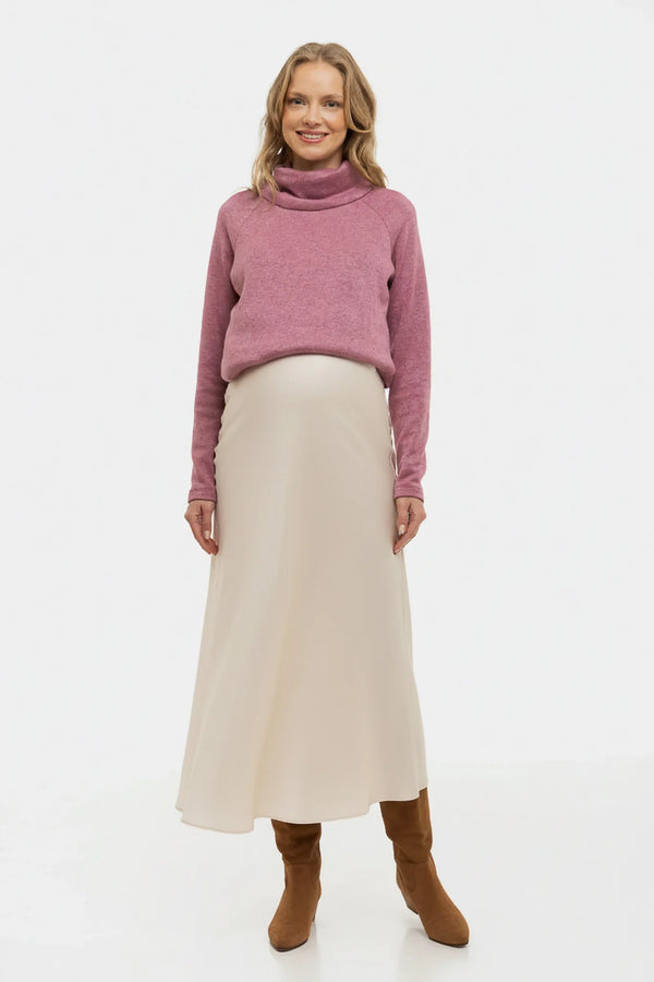 Satijnen zwangerschapsrok – ecru