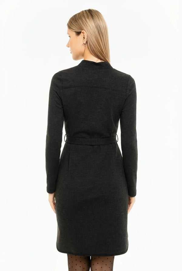 Stretch zwangerschaps- en voedingsjurk - grijs gemêleerd