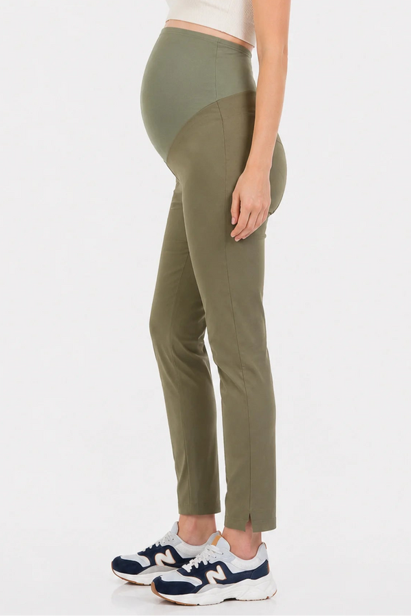 Elastische zwangerschapsbroek - khaki