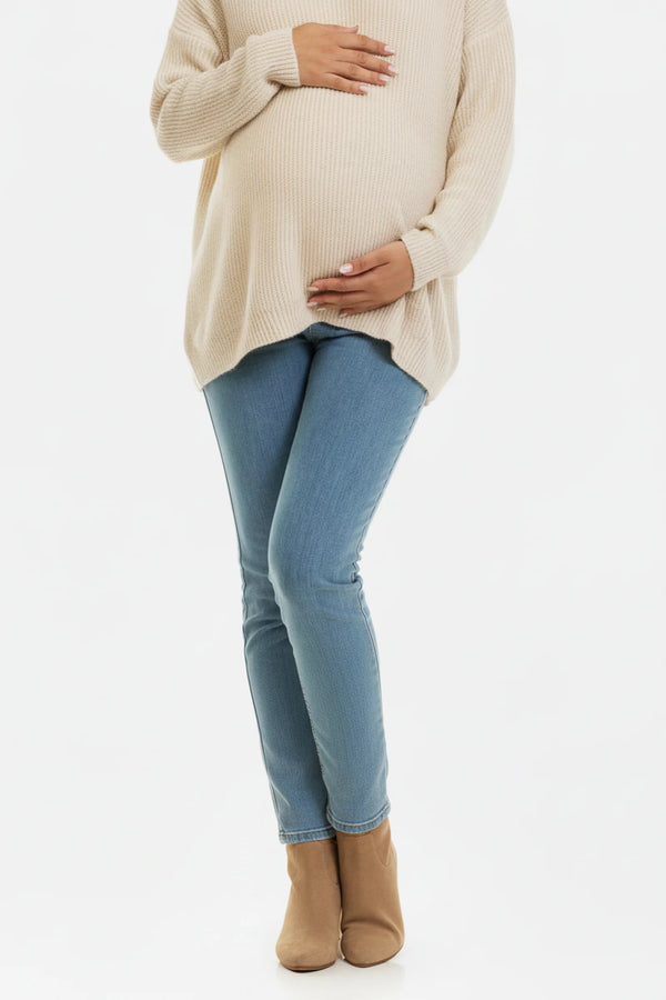 Stretch zwangerschapsjeans - lichtblauw