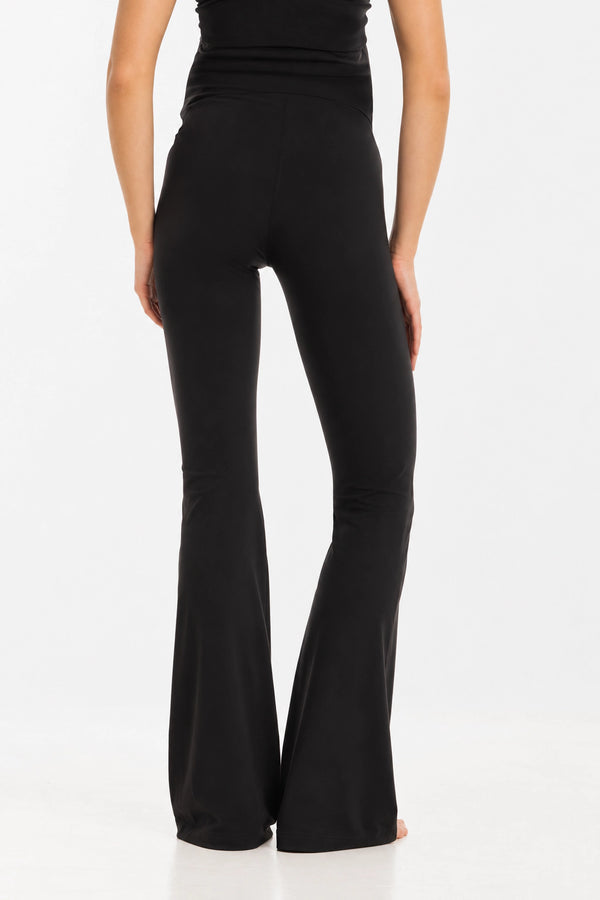 Zwarte flared zwangerschapslegging met hoge taille