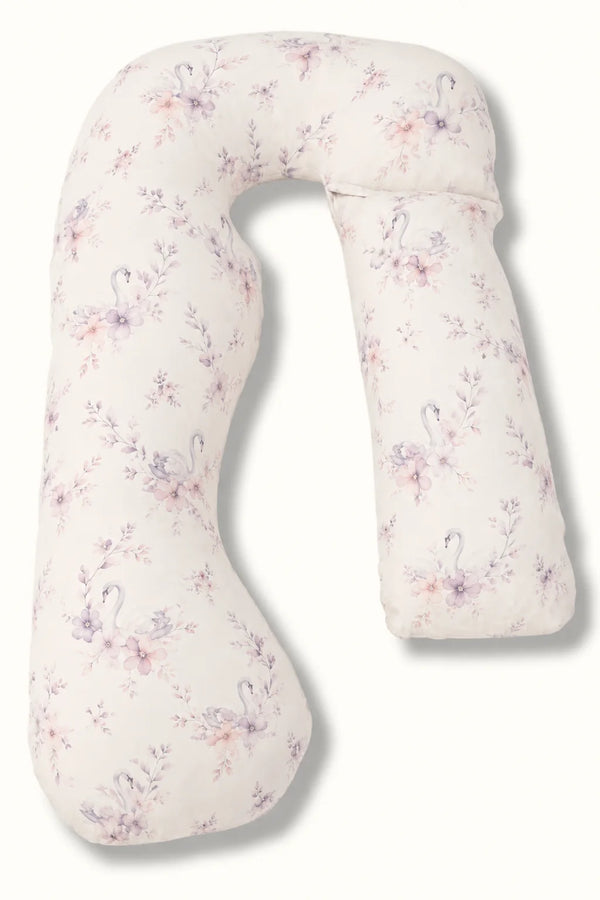 MamaToBe® Zwangerschapskussen 3-in-1 met voedingsfunctie - biologisch katoen - Swans Lilac