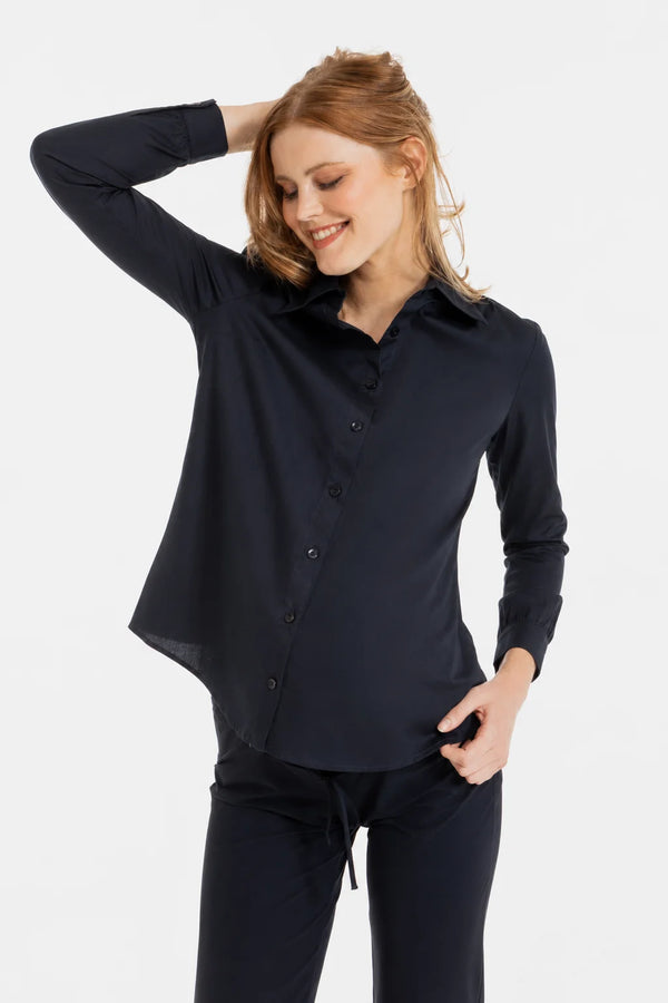 Essential katoenen zwangerschaps- en voedingsshirt - navy
