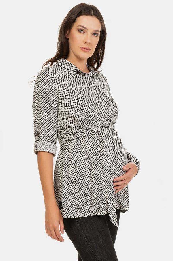 Zwangerschaps- en voedingsblouse met patroon
