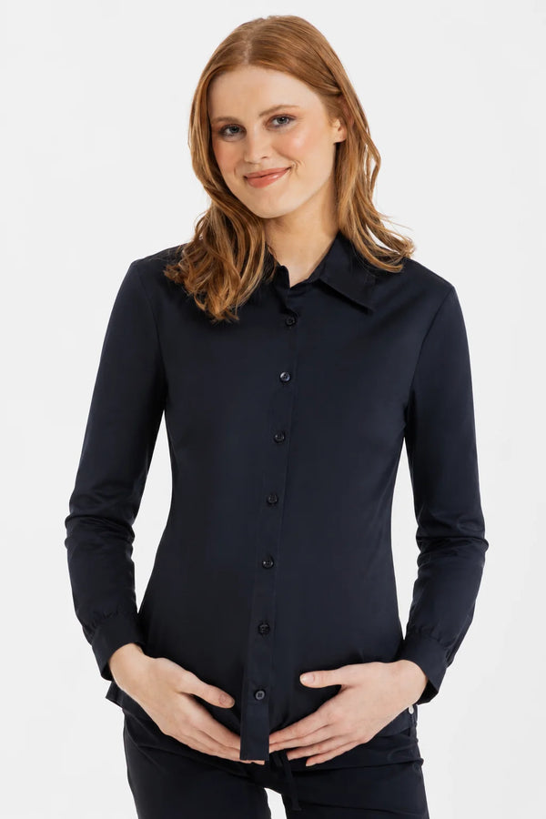Essential katoenen zwangerschaps- en voedingsshirt - navy