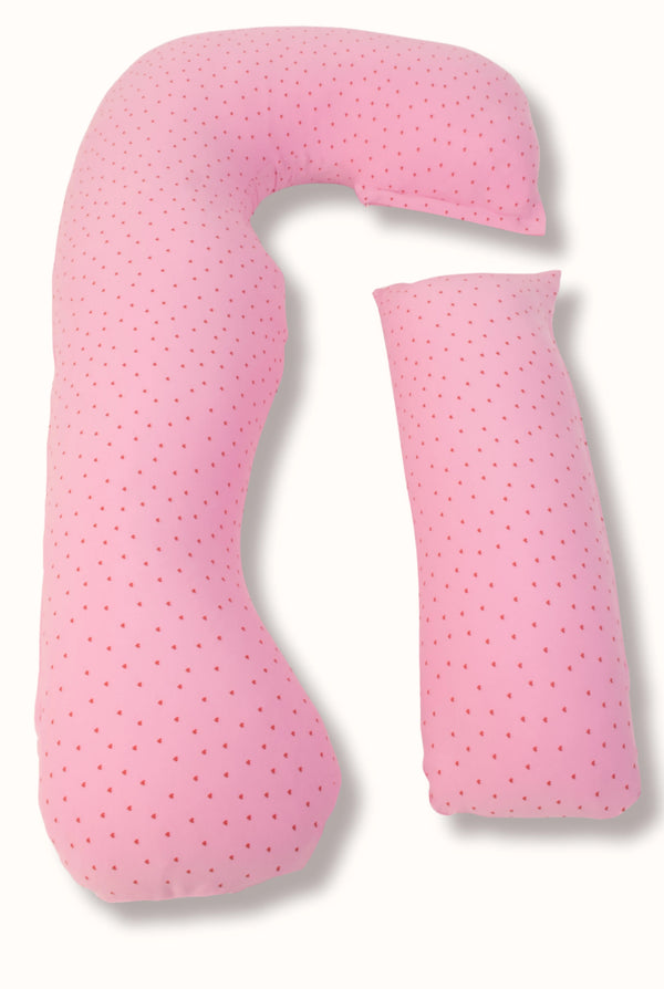 MamaToBe® Katoenen zwangerschapskussen 3-in-1 met voedingsfunctie - Hartjes