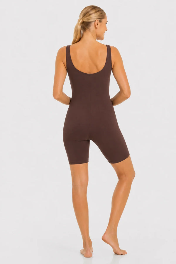 Kort shaping zwangerschapsbodysuit - chocolate | 100% squatproof