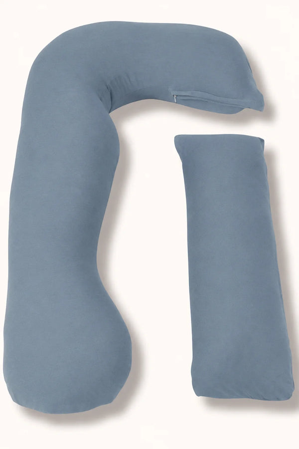 MamaToBe® Zwangerschapskussen 3-in-1 met voedingsfunctie - biologisch katoen - blauw