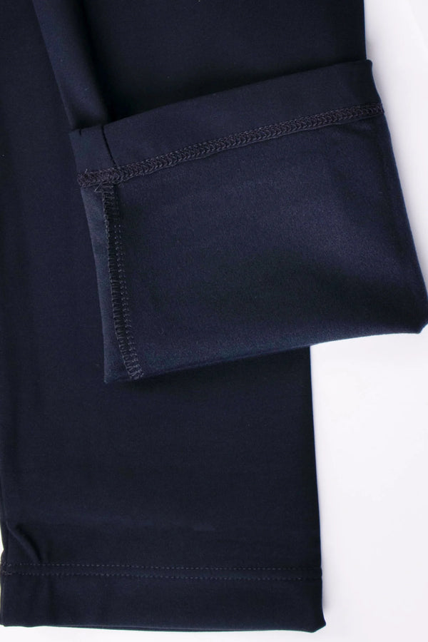 Zwangerschapslegging van jersey met geborstelde binnenzijde - navy