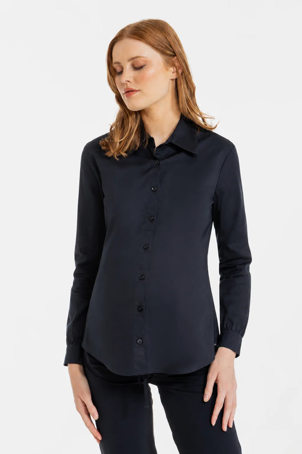 Essential katoenen zwangerschaps- en voedingsshirt - navy
