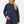 Donkerblauwe cropped zwangerschaps- en voedingstop met lange mouwen