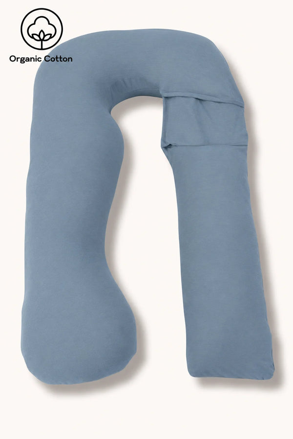 MamaToBe® Zwangerschapskussen 3-in-1 met voedingsfunctie - biologisch katoen - blauw