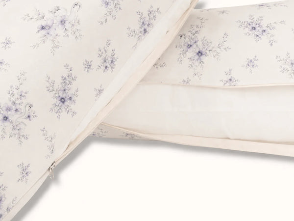 MamaToBe® Zwangerschapskussen 3-in-1 met voedingsfunctie - biologisch katoen - Swans Dusty Blue