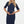 Katoenen ribtricot zwangerschaps- en voedingsjurk - navy