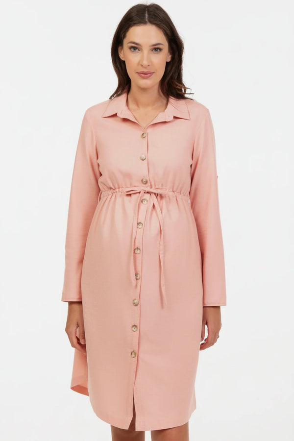 Zwangerschaps- en voedingsblousejurk van katoenmix