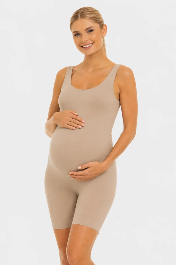 Kort shaping zwangerschapsbodysuit - sand | 100% squatproof