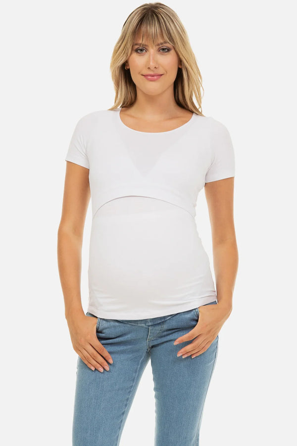 Katoenen zwangerschaps- en voedingsshirt