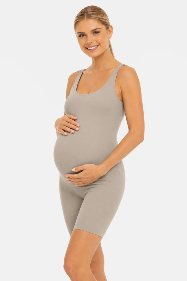Kort shaping zwangerschapsbodysuit - licht taupe | 100% squatproof