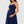 Elegante zwangerschapsjurk met smalle bandjes - blauw