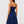 Elegante zwangerschapsjurk met smalle bandjes - blauw