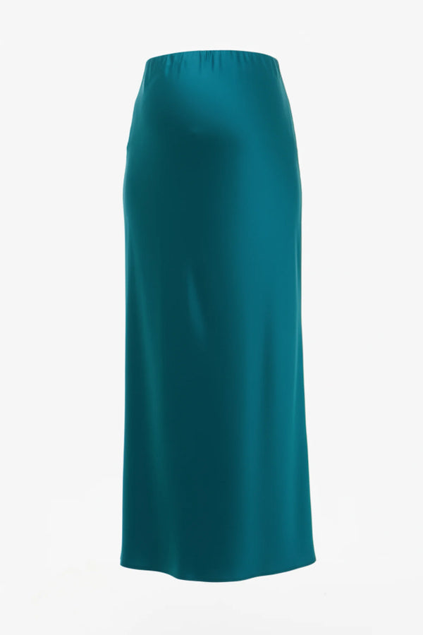 Satijnen zwangerschapsrok – teal