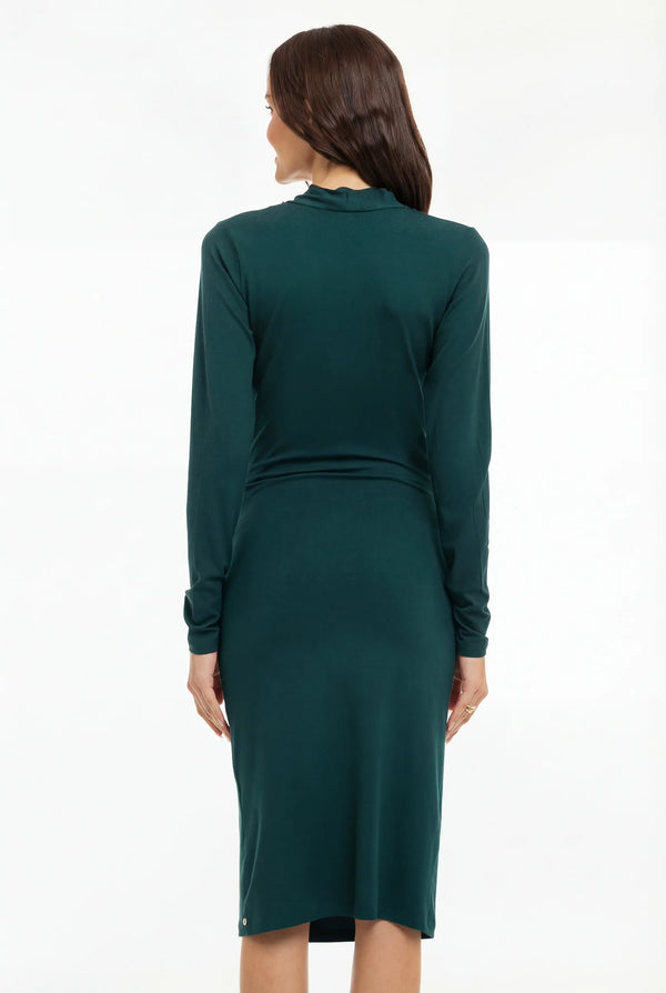 Zwangerschaps- en voedingsjurk met overslag - teal