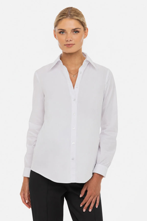 Essential katoenen zwangerschaps- en voedingsshirt – wit