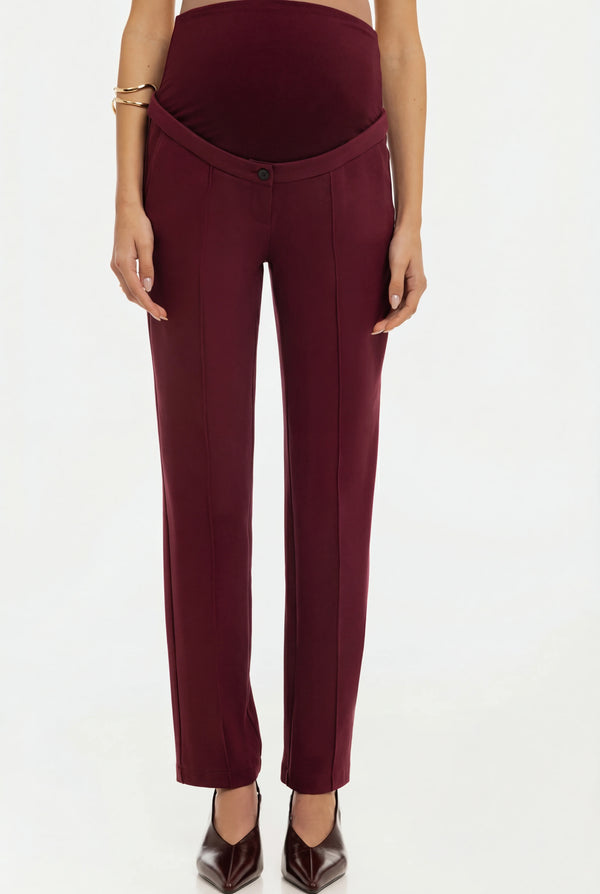 Signature Getailleerde Zwangerschapspantalon - bordeauxrood